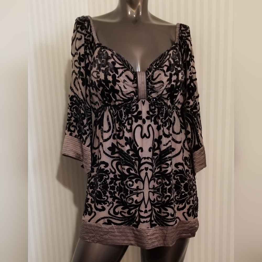 Hale Bob beaded velvet top
